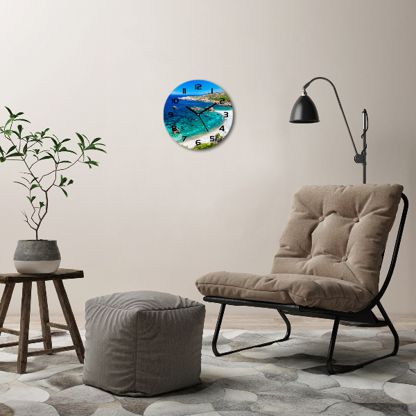 Round wall clock Sea bay