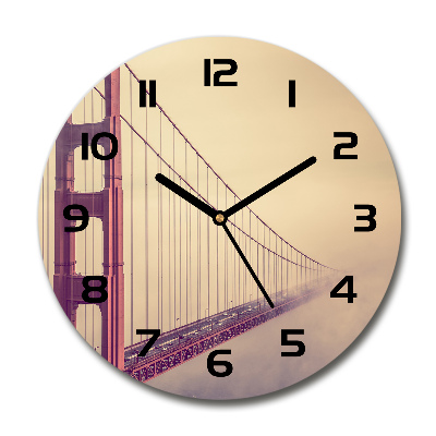 Round wall clock San Francisco bridge