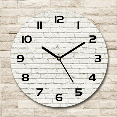 Round glass clock Brick wall