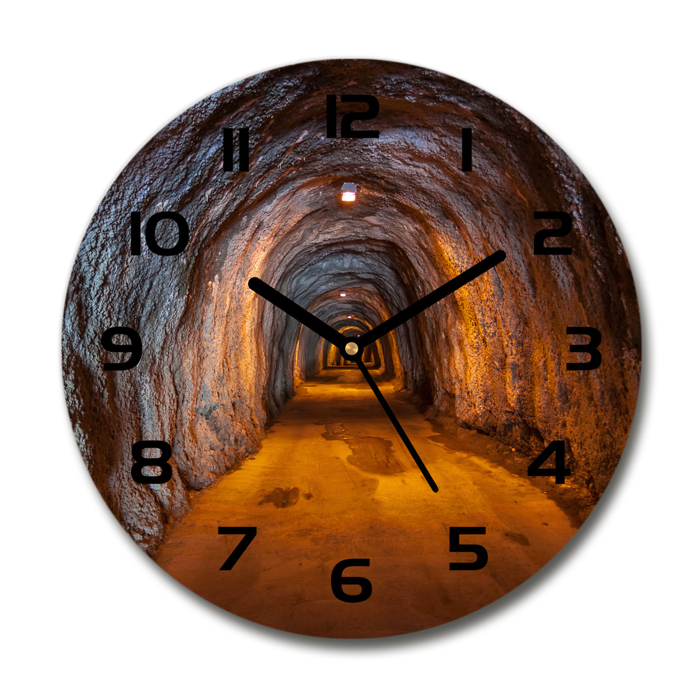 Round wall clock Underground tunnel