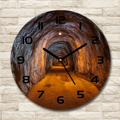 Round wall clock Underground tunnel