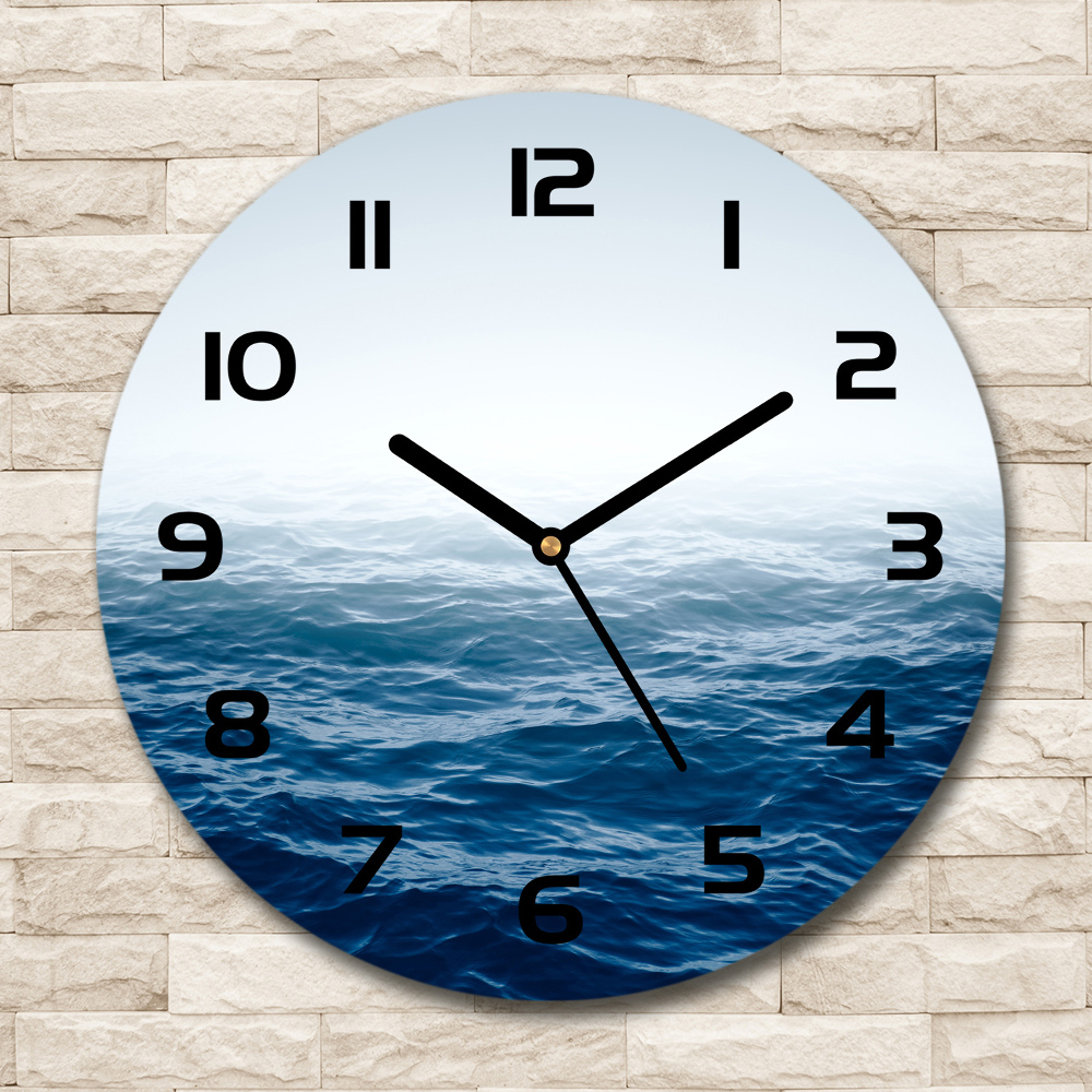 Round wall clock Sea waves