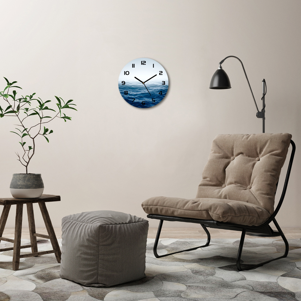 Round wall clock Sea waves