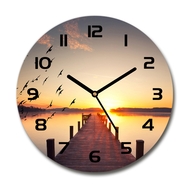 Round wall clock Sunset