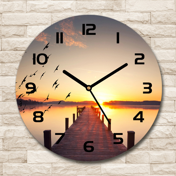 Round wall clock Sunset