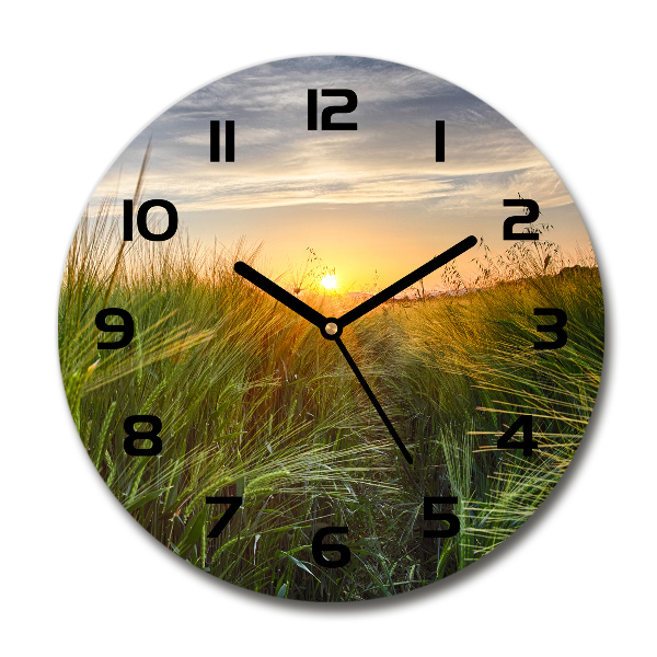 Round wall clock Wheat field