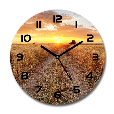 Round wall clock Wheat field