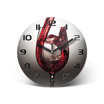 Round wall clock Red wine