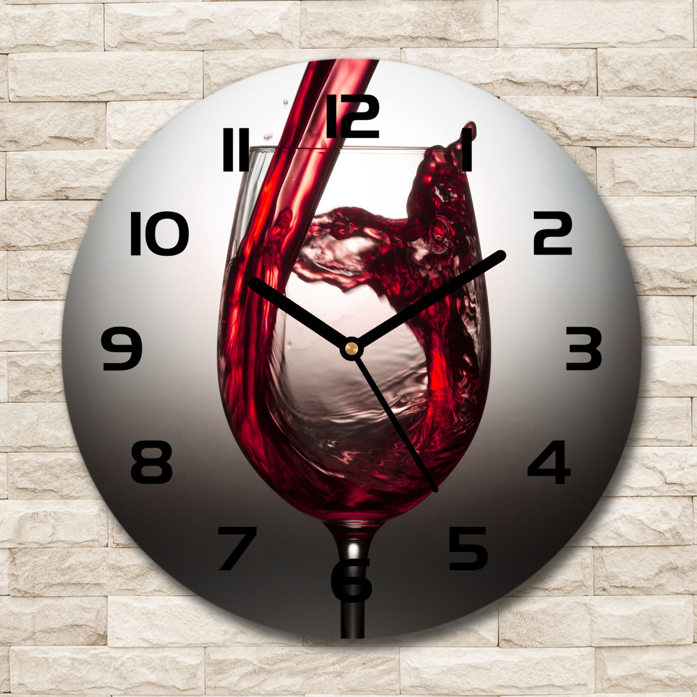 Round wall clock Red wine