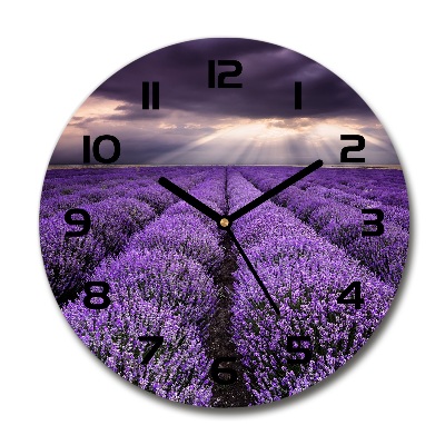 Round wall clock Lavender field