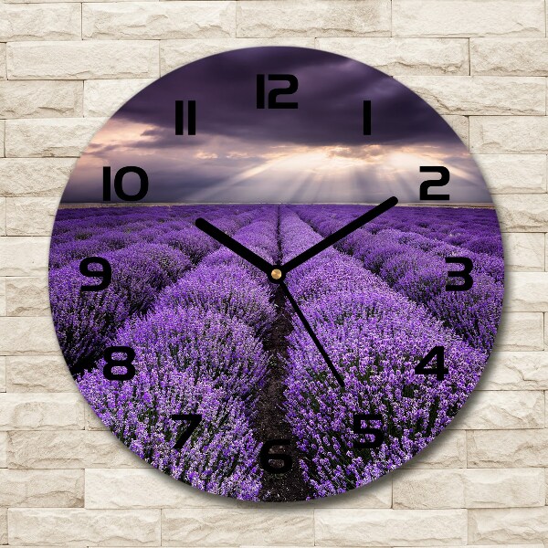 Round wall clock Lavender field