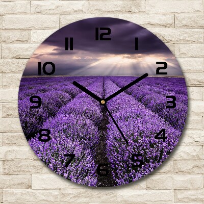 Round wall clock Lavender field