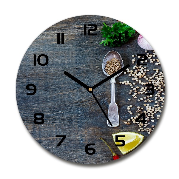 Round wall clock Spices and herbs