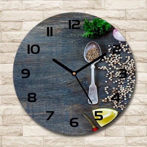 Round wall clock Spices and herbs