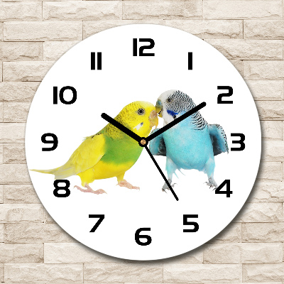 Round wall clock Faded parakeets