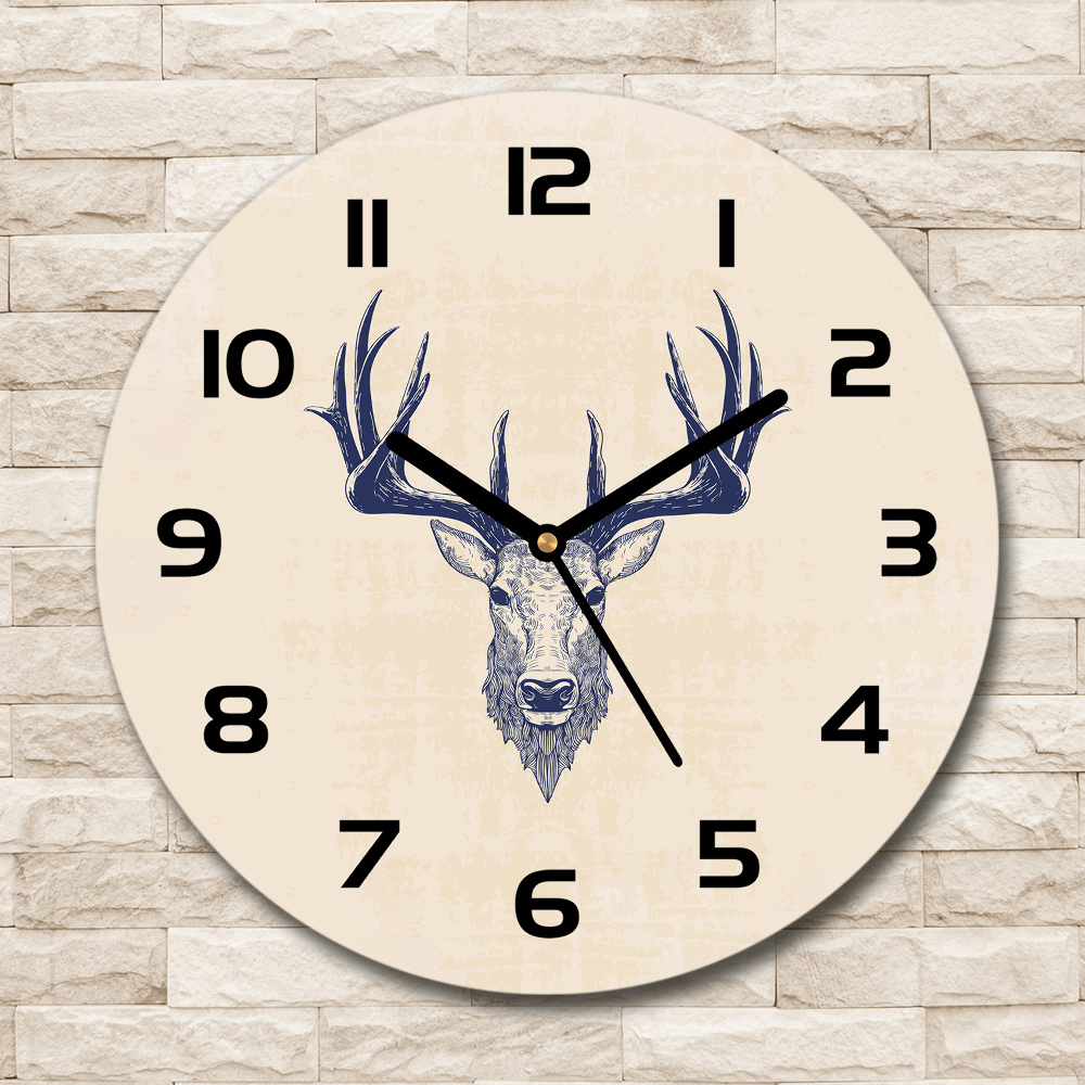 Round wall clock Deer