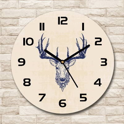 Round wall clock Deer