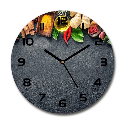 Round wall clock Herbs and spices