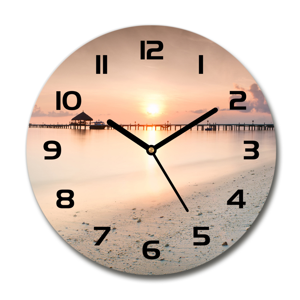 Round wall clock Maldives beach