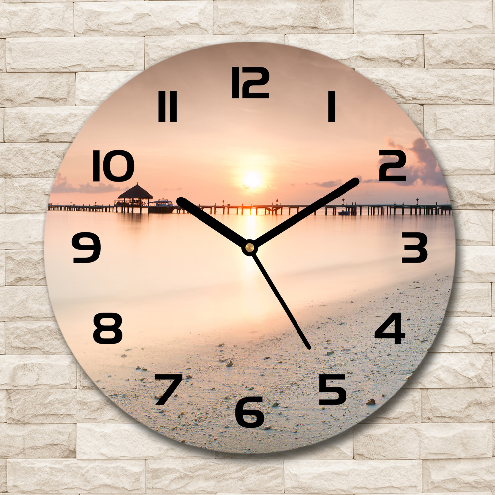 Round wall clock Maldives beach