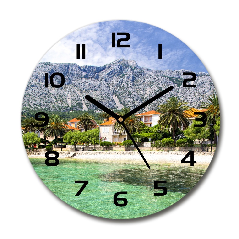 Round wall clock Beach in Croatia