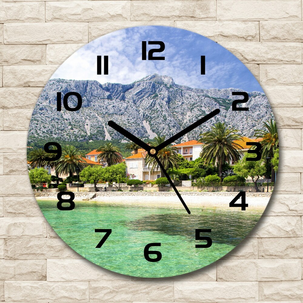 Round wall clock Beach in Croatia