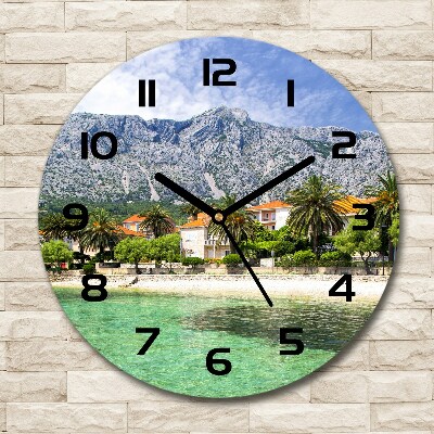 Round wall clock Beach in Croatia