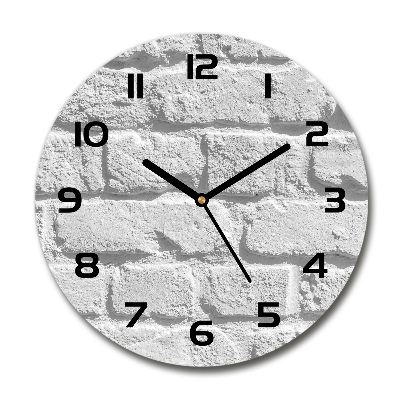 Round glass clock Brick wall