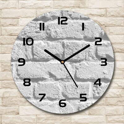 Round glass clock Brick wall