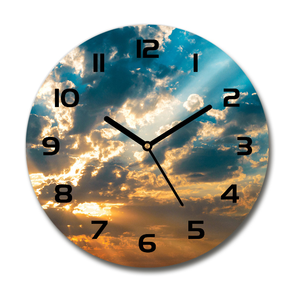 Round wall clock Sunset heaven