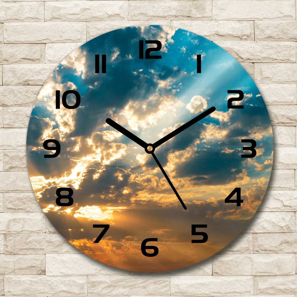 Round wall clock Sunset heaven