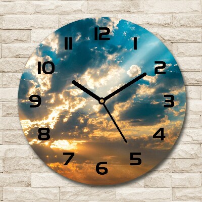 Round wall clock Sunset heaven