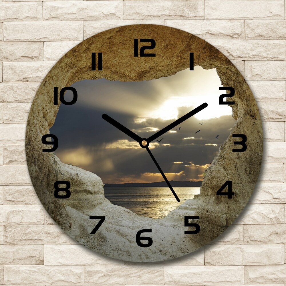 Round wall clock Coastal cave