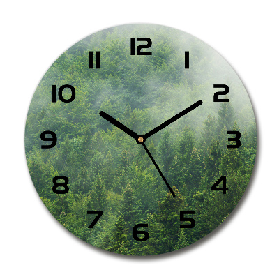 Round wall clock Mysterious forest