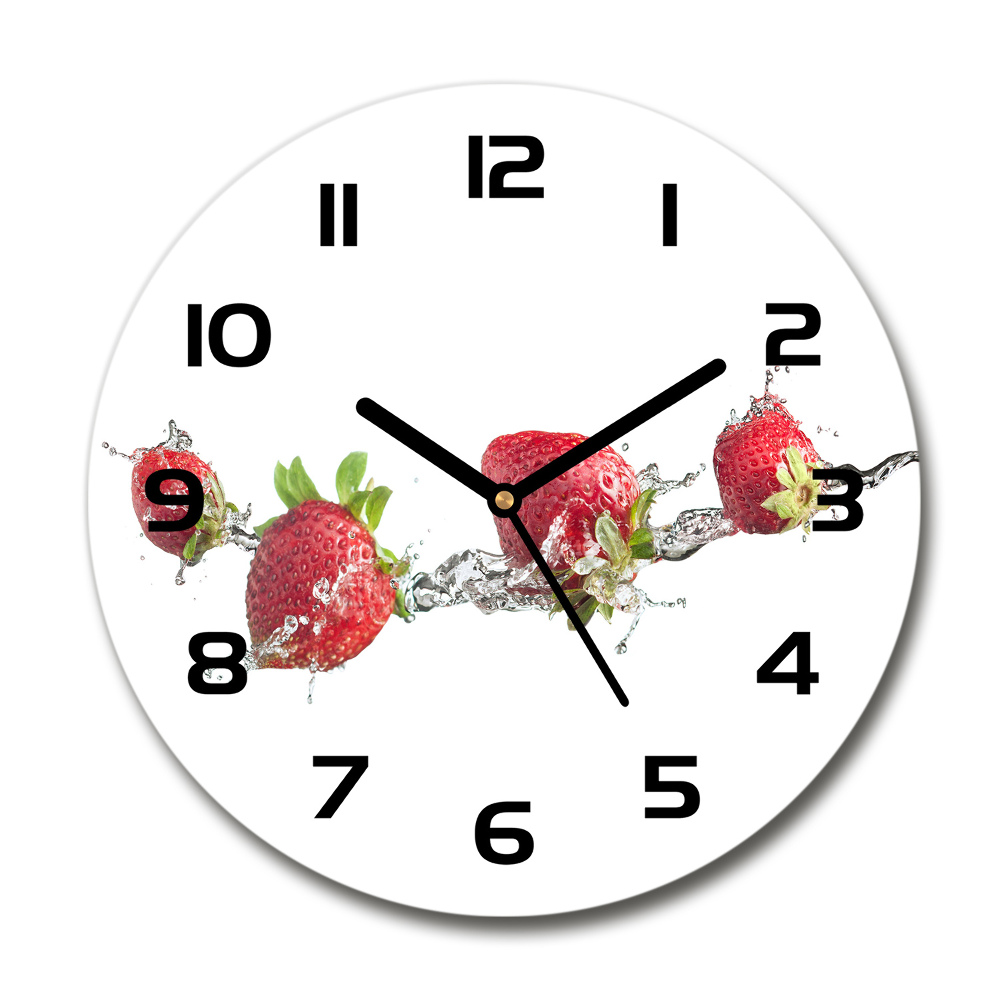 Round wall clock Strawberries and water