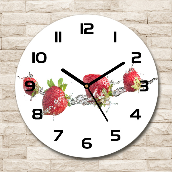 Round wall clock Strawberries and water