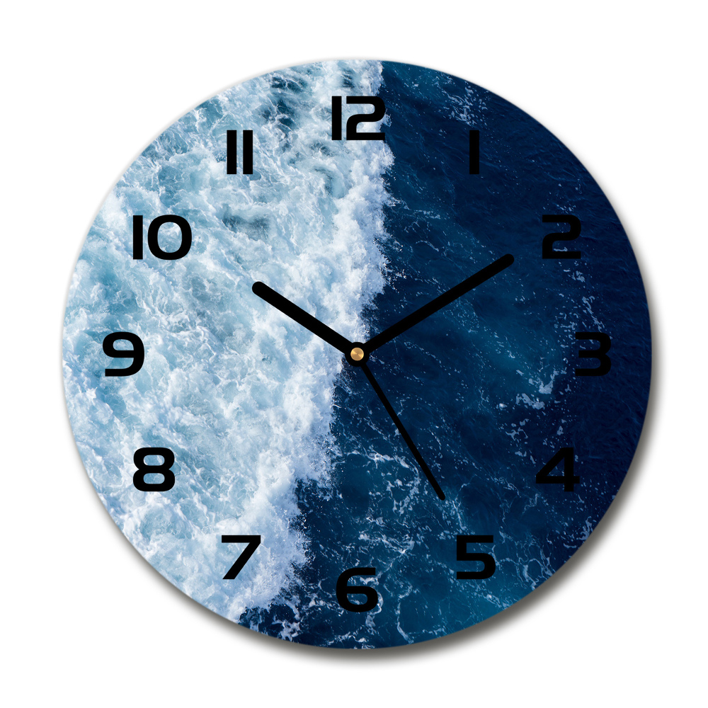 Round wall clock Sea waves