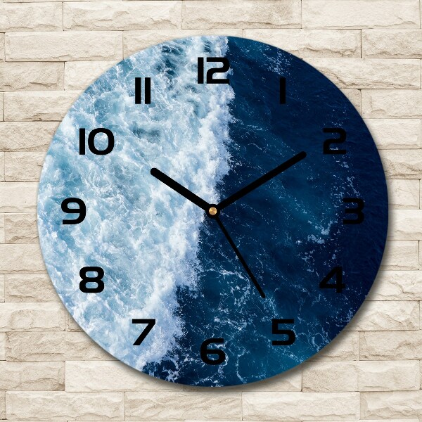 Round wall clock Sea waves