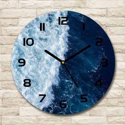 Round wall clock Sea waves