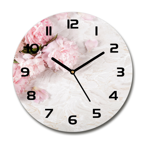 Round wall clock Peonies