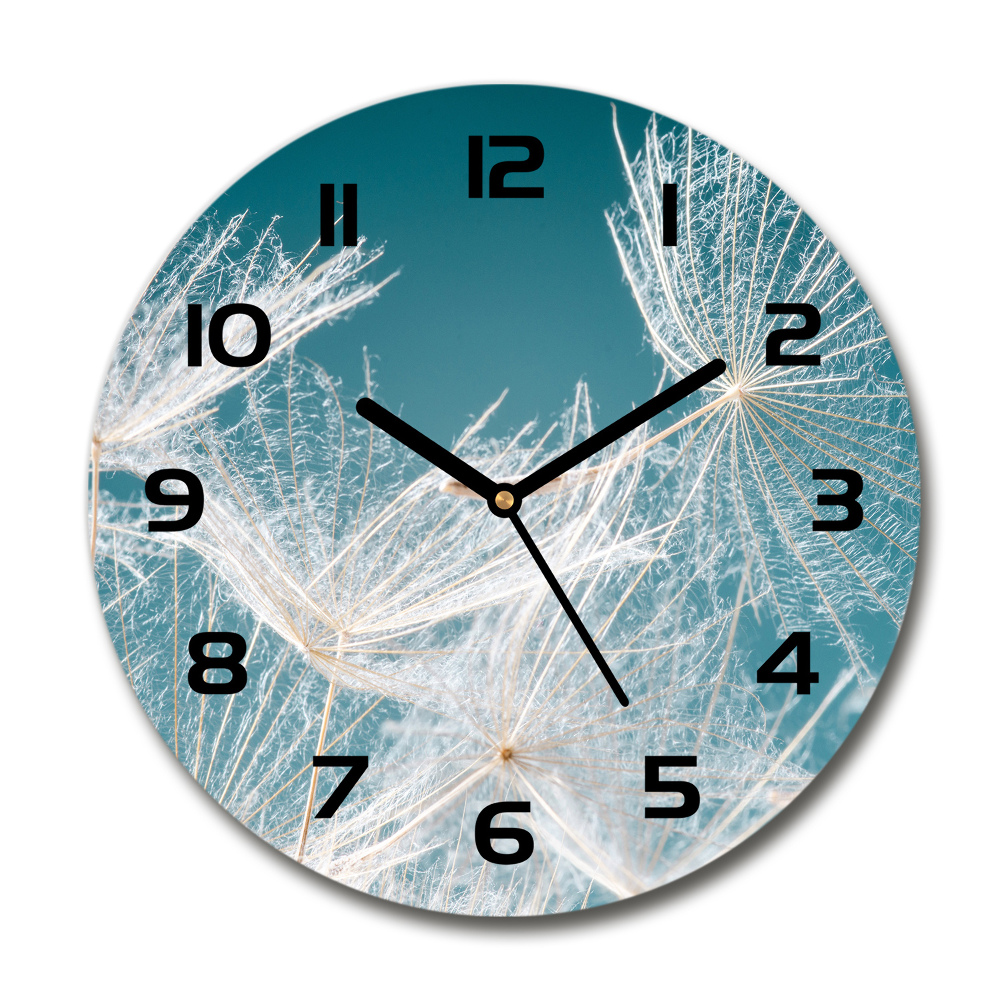 Round wall clock Dandelion seeds