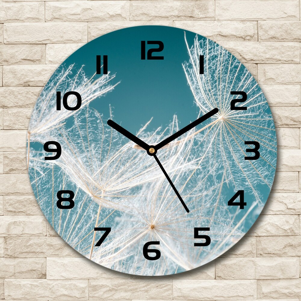 Round wall clock Dandelion seeds