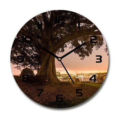 Round wall clock Old tree