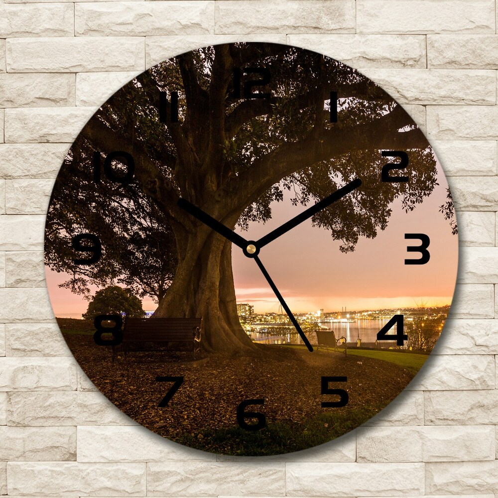 Round wall clock Old tree