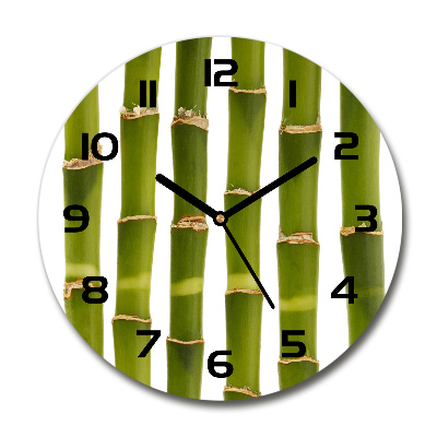 Round glass wall clock Bamboo