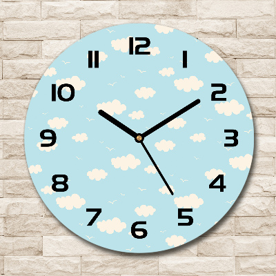 Round wall clock Clouds