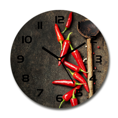 Round wall clock Chilli peppers