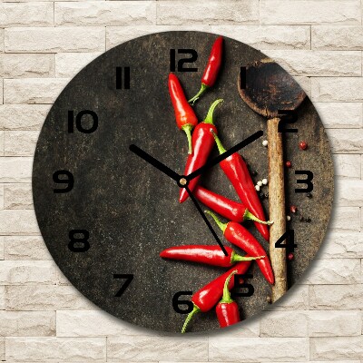 Round wall clock Chilli peppers