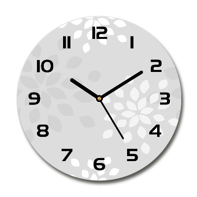 Round clock glass Floral pattern