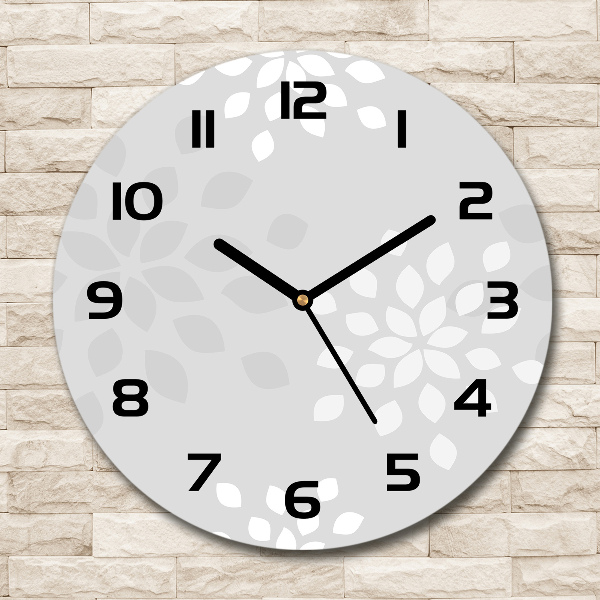 Round clock glass Floral pattern